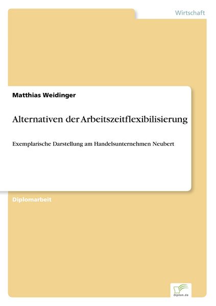 Produktbild: Alternativen der Arbeitszeitflexibilisierung