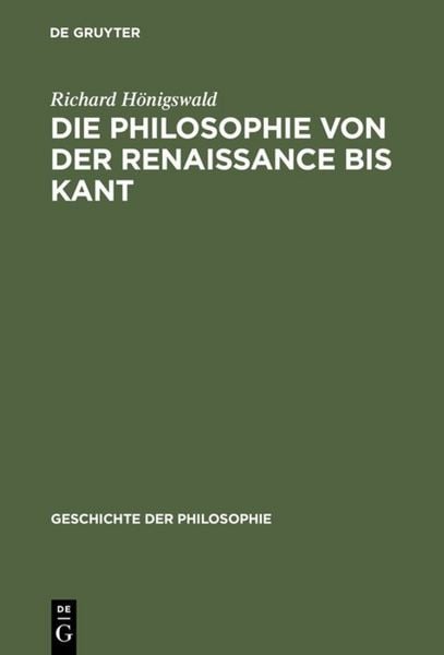 Produktbild: Die Philosophie von der Renaissance bis Kant
