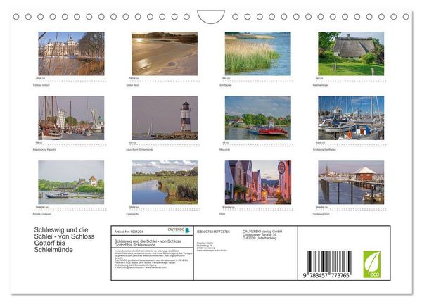 Produktbild: Schleswig und die Schlei - von Schloss Gottorf bis Schleim&uuml;nde (Wandkalender 2026 DIN A4 quer), CALVENDO Monatskalender