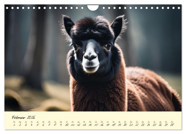 Produktbild: Alpakas, die sanften Andenbewohner (Wandkalender 2026 DIN A4 quer), CALVENDO Monatskalender