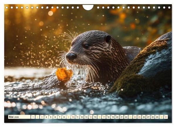 Produktbild: Fischotter - schlaue J&auml;ger (Wandkalender 2026 DIN A4 quer), CALVENDO Monatskalender