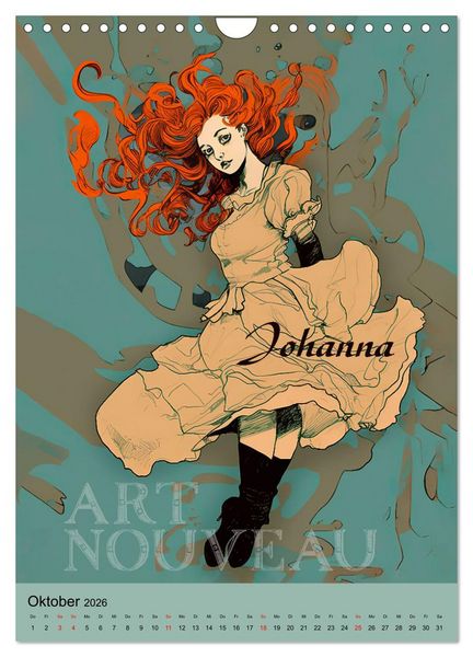 Produktbild: Art Nouveau - Galerie der Sch&ouml;nheiten (Wandkalender 2026 DIN A4 hoch), CALVENDO Monatskalender