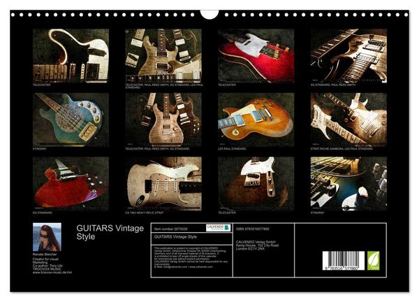 Produktbild: GUITARS Vintage Style (Wall Calendar 2026 DIN A3 landscape), CALVENDO 12 Month Wall Calendar