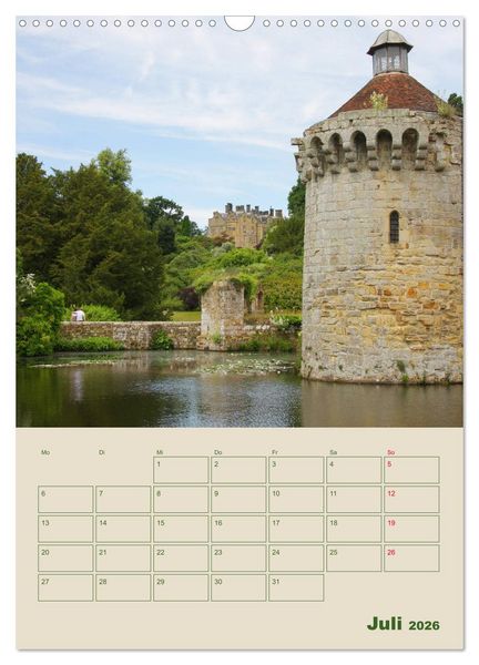 Produktbild: Schl&ouml;sser und G&auml;rten in England (Wandkalender 2026 DIN A3 hoch), CALVENDO Monatskalender