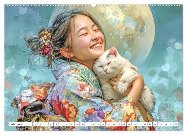 Produktbild: Japanisch inspirierte Werke - Mit Japans traditionellen Tieren (Wandkalender 2027 DIN A2 quer), CALVENDO Monatskalender