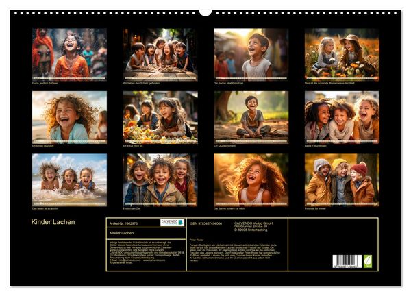 Produktbild: Kinder Lachen (Wandkalender 2026 DIN A2 quer), CALVENDO Monatskalender