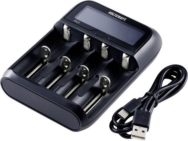 Produktbild: VOLTCRAFT IPC-2 Rundzellen-Ladeger&auml;t NiMH, NiCd, LiIon, LiFePO Mini (AAAA), Micro (AAA), Mignon (AA), Baby (C), Sub-C, A, 10440
