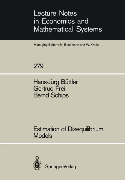 Produktbild: Estimation of Disequilibrium Models