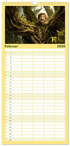 Produktbild: Familienplaner 2026 - Zauberhafte M&auml;rchen aus aller Welt mit 5 Spalten (Wandkalender, 21 x 45 cm) CALVENDO