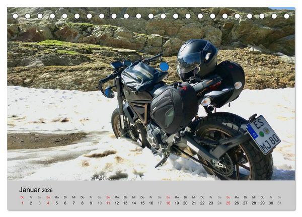 Produktbild: Scrambler Motorr&auml;der mit Stil (Tischkalender 2026 DIN A5 quer), CALVENDO Monatskalender