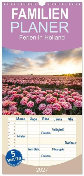 Produktbild: Familienplaner 2027 - Ferien in Holland mit 5 Spalten (Wandkalender, 21 x 45 cm) CALVENDO