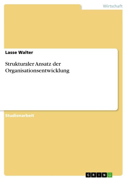 Produktbild: Strukturaler Ansatz der Organisationsentwicklung