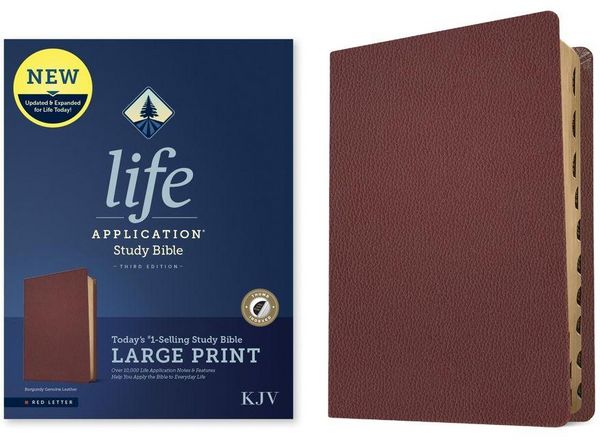 Produktbild: KJV Life Application Study Bible, Third Edition, Large Print (Genuine Leather, Burgundy, Indexed, Red Letter)