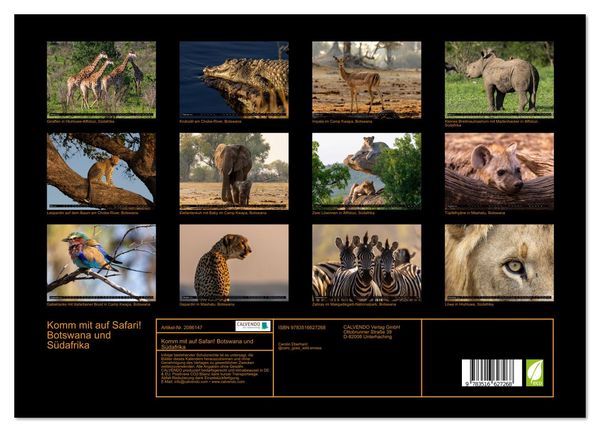 Produktbild: Komm mit auf Safari! Botswana und S&uuml;dafrika (Wandkalender 2026 DIN A3 quer), CALVENDO Monatskalender