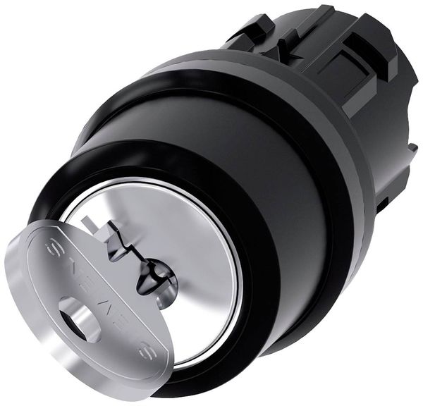 Produktbild: Siemens 3SU10004BF110AA0 3SU1000-4BF11-0AA0 Schl&uuml;sselschalter Frontring Kunststoff Schwarz 1 x 90 &deg; 1 St.