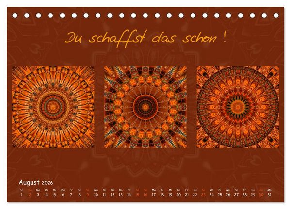 Produktbild: Mandala Trilogien (Tischkalender 2026 DIN A5 quer), CALVENDO Monatskalender