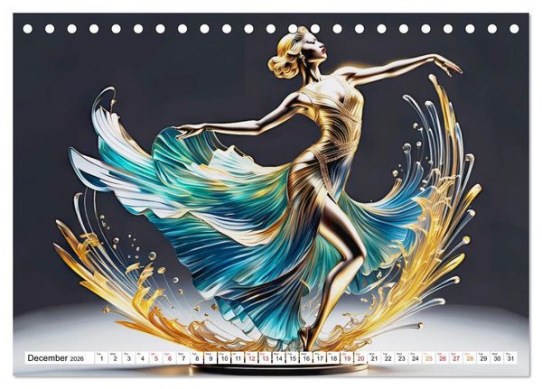 Produktbild: Elegant dancers (Desk Calendar 2026 DIN A5 landscape), CALVENDO 12 Month DeskCalendar