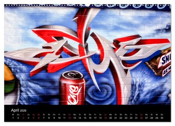 Produktbild: Graffiti - Kunst aus der Dose (Wandkalender 2026 DIN A2 quer), CALVENDO Monatskalender