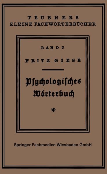 Produktbild: Ps&yuml;chologisches W&ouml;rterbuch
