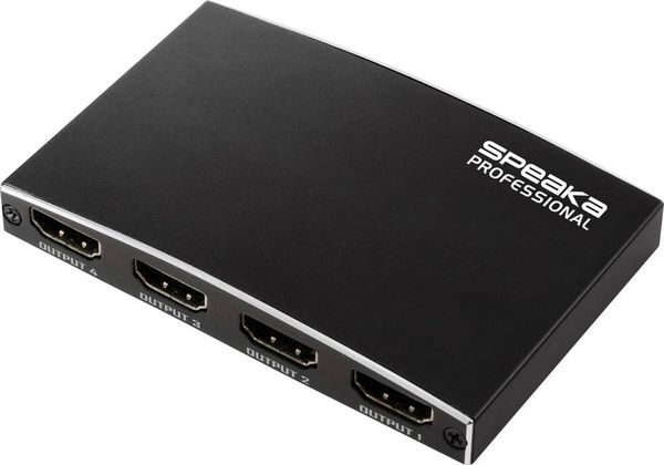 Produktbild: SpeaKa Professional SP-HDMIS-230 4 Port HDMI-Splitter Ultra HD-f&auml;hig 3840 x 2160 Pixel Schwarz