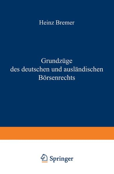 Produktbild: Grundz&uuml;ge des deutschen und ausl&auml;ndischen B&ouml;rsenrechts
