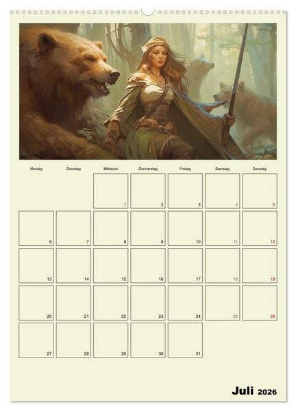 Produktbild: Im Zauberwald. Mystische Fabelwesen (hochwertiger Premium Wandkalender 2026 DIN A2 hoch), Kunstdruck in Hochglanz