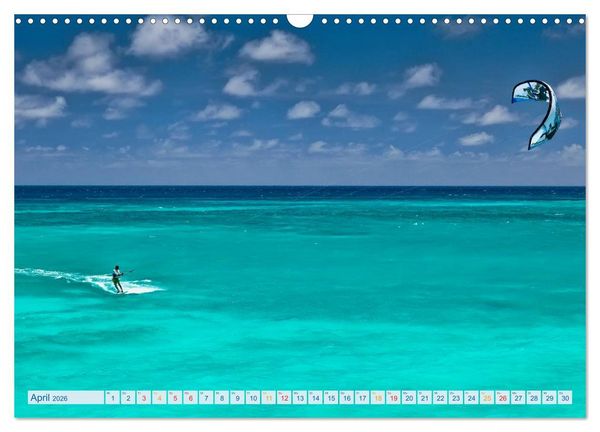Produktbild: Kitesurfen - &uuml;ber den Wellen (Wandkalender 2026 DIN A3 quer), CALVENDO Monatskalender