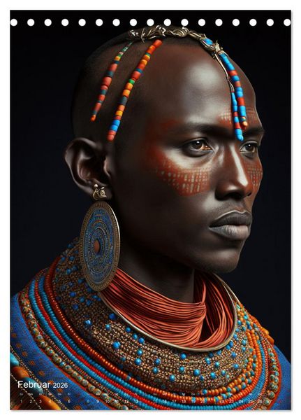 Produktbild: Inspiriert von den Massai, den stolzen Kriegern Afrikas (Tischkalender 2026 DIN A5 hoch), CALVENDO Monatskalender