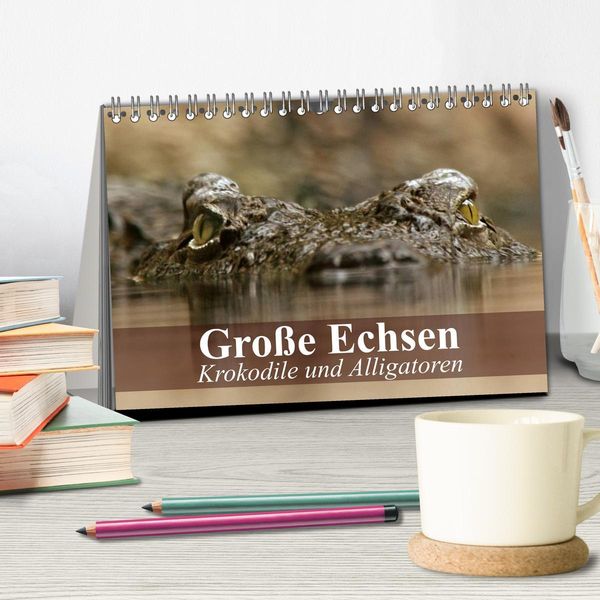 Produktbild: Gro&szlig;e Echsen. Krokodile und Alligatoren (Tischkalender 2026 DIN A5 quer), CALVENDO Monatskalender