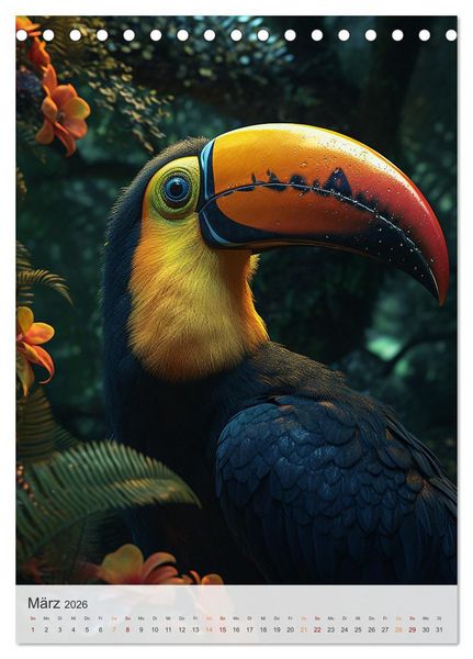 Produktbild: Fantastische Vogelwelt (Tischkalender 2026 DIN A5 hoch), CALVENDO Monatskalender
