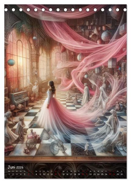 Produktbild: Mystische Weiblichkeit - Frauen in abstrakter Droste-Kunst (Tischkalender 2026 DIN A5 hoch), CALVENDO Monatskalender