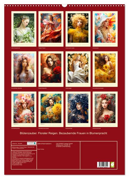 Produktbild: Bl&uuml;tenzauber. Floraler Reigen. Bezaubernde Frauen in Blumenpracht (Wandkalender 2026 DIN A2 hoch), CALVENDO Monatskalender