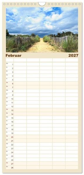 Produktbild: Familienplaner 2027 - Magische K&uuml;ste Zeeland mit 5 Spalten (Wandkalender, 21 x 45 cm) CALVENDO