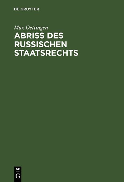 Produktbild: Abriss des russischen Staatsrechts