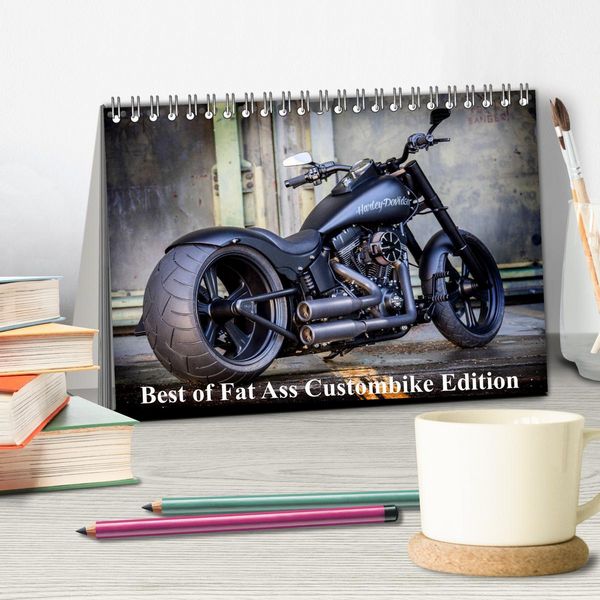 Produktbild: Exklusive Best of Fat Ass Custombike Edition, feinste Harleys mit fettem Hintern (Tischkalender 2026 DIN A5 quer), CALVENDO Monatskalender