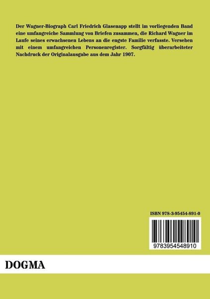 Produktbild: Familienbriefe von Richard Wagner 1832-1874
