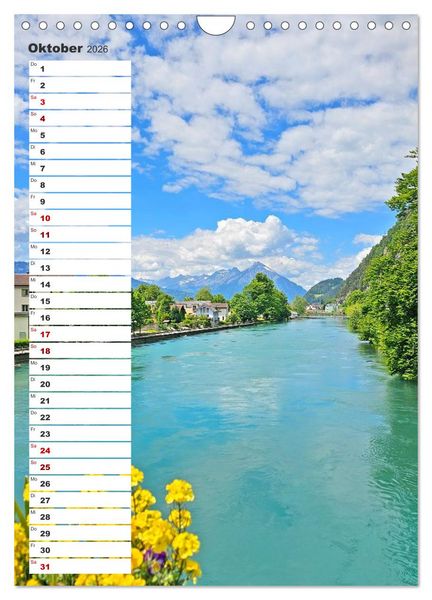Produktbild: Schweizer Ansichten - Berge, Fl&uuml;sse und Seen in der Schweiz (Wandkalender 2026 DIN A4 hoch), CALVENDO Monatskalender