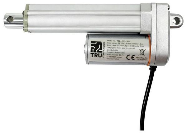 Produktbild: TRU COMPONENTS Elektrozylinder TC24-100-250P TC-13492796 Hubl&auml;nge 100 mm Schubkraft 250 N 24 V/DC 1 St.