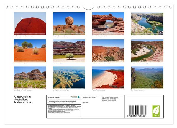 Produktbild: Unterwegs in Australiens Nationalparks (Wandkalender 2026 DIN A4 quer), CALVENDO Monatskalender