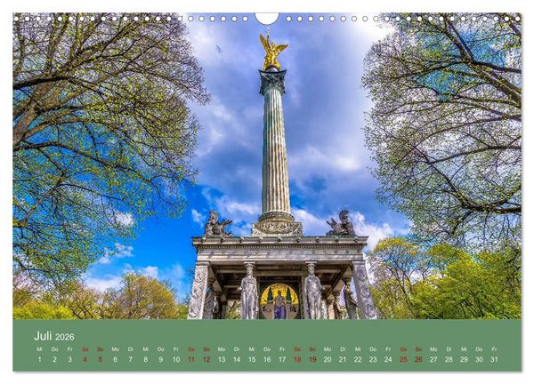 Produktbild: Bezauberndes M&uuml;nchen - Die bayrische Landeshauptstadt und ihr Umland. (Wandkalender 2026 DIN A3 quer), CALVENDO Monatskalender