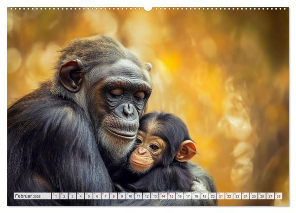 Produktbild: M&uuml;tterherzen im wilden Tierreich (hochwertiger Premium Wandkalender 2026 DIN A2 quer), Kunstdruck in Hochglanz