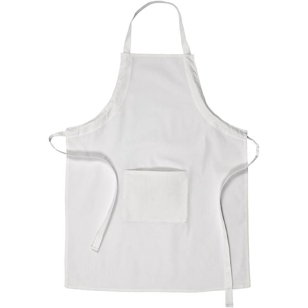 Produktbild: Creativ Company Sch&uuml;rze, L 84 cm, B 65 cm, Gr&ouml;&szlig;e M-XL cm, 210 g, Wei&szlig;, 1 Stk