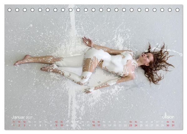 Produktbild: Farbspiele &ndash; Akt in Wei&szlig; (Tischkalender 2027 DIN A5 quer), CALVENDO Monatskalender