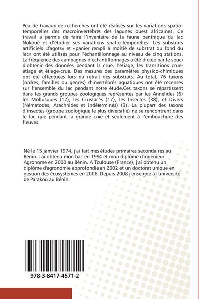Produktbild: Variations des communaut&eacute;s zoobenthiques du Lac Nokou&eacute; au B&eacute;nin