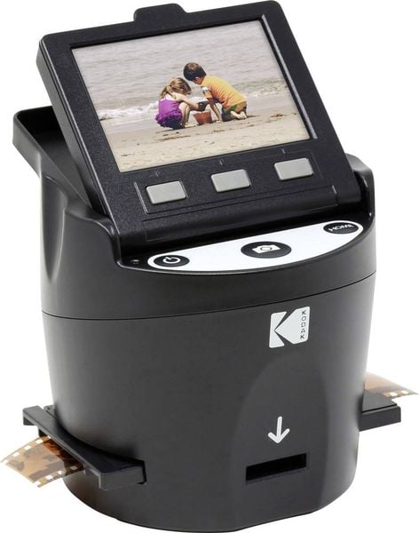 Kodak SCANZA Digital Film Scanner Filmscanner Durchlichteinheit, Integriertes Display, Digitalisierung ohne PC, TV-Ausgang, Super 8 Rollfilme