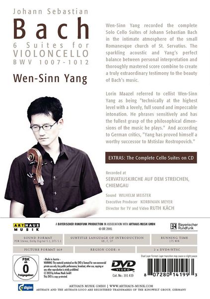 Produktbild: Johann S. Bach - Wen-Sinn Yang [2 DVDs] (+ CD)