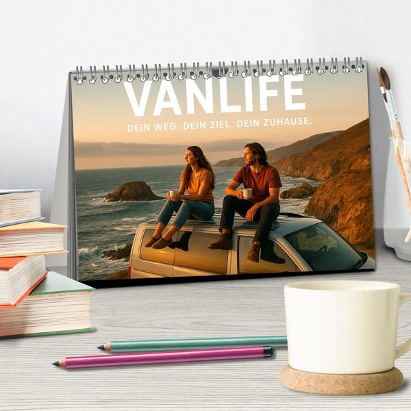 Produktbild: VANLIFE - Dein Weg. Dein Ziel. Dein Zuhause. (Tischkalender 2026 DIN A5 quer), CALVENDO Monatskalender