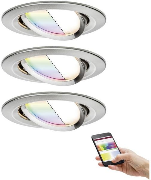 Produktbild: Paulmann 92965 LED-Einbauleuchte 3er Set LED 15.6W Eisen (geb&uuml;rstet)