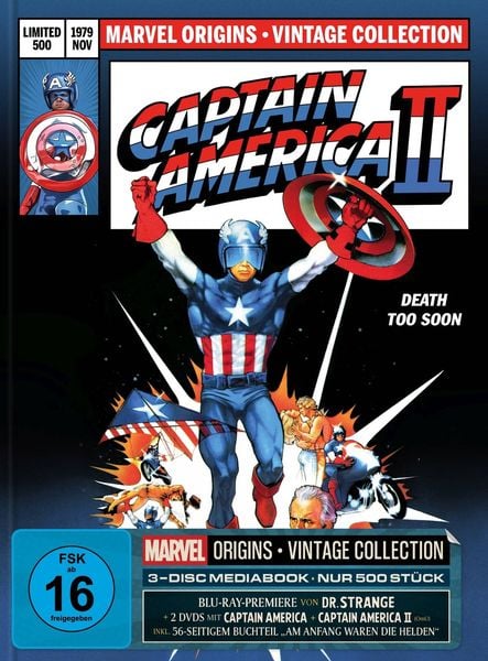 Marvel Origins | Captain America I+II + Dr. Strange - Mediabook - Cover C - Limited Edition auf 500 Stück (BD + 2x DVD)
