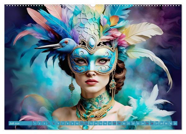 Produktbild: Maskerade Deluxe (Wandkalender 2026 DIN A2 quer), CALVENDO Monatskalender